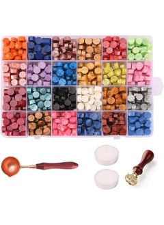 ECVV 600Pcs Sealing Wax Beads Kit Colorful Wax Seal Stamp Kit with Candles Spoon Seal Stamp for Letters, Crafts Decorations Wedding Invitations  - Image 1