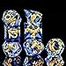 FTNNGIME Ring DND Dice Set Sharp Edge Resin DiceGolden Ring Inclusion Suitable for Lord of The Ring DD Dice RPG Role Playing Games Suitable for Dungeons and Dragons Polyhedral Dice SetBlue - Image 4
