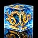 FTNNGIME Ring DND Dice Set Sharp Edge Resin DiceGolden Ring Inclusion Suitable for Lord of The Ring DD Dice RPG Role Playing Games Suitable for Dungeons and Dragons Polyhedral Dice SetBlue - Image 2