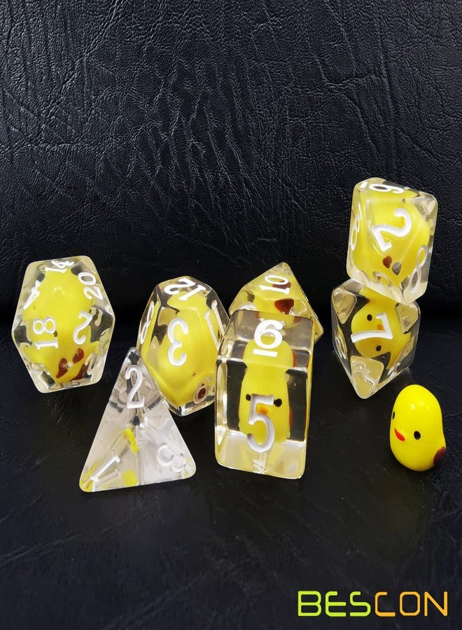 Bescon Yellow Chicken RPG Dice Set of 7, Novelty Chicken Polyhedral Game Dice Set - Image 2