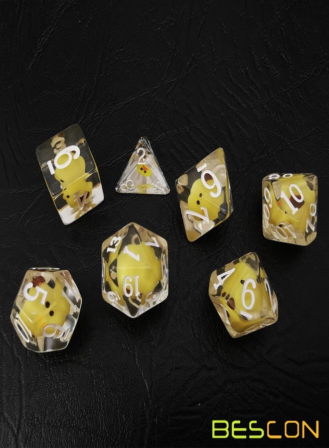 Bescon Yellow Chicken RPG Dice Set of 7, Novelty Chicken Polyhedral Game Dice Set - Image 4
