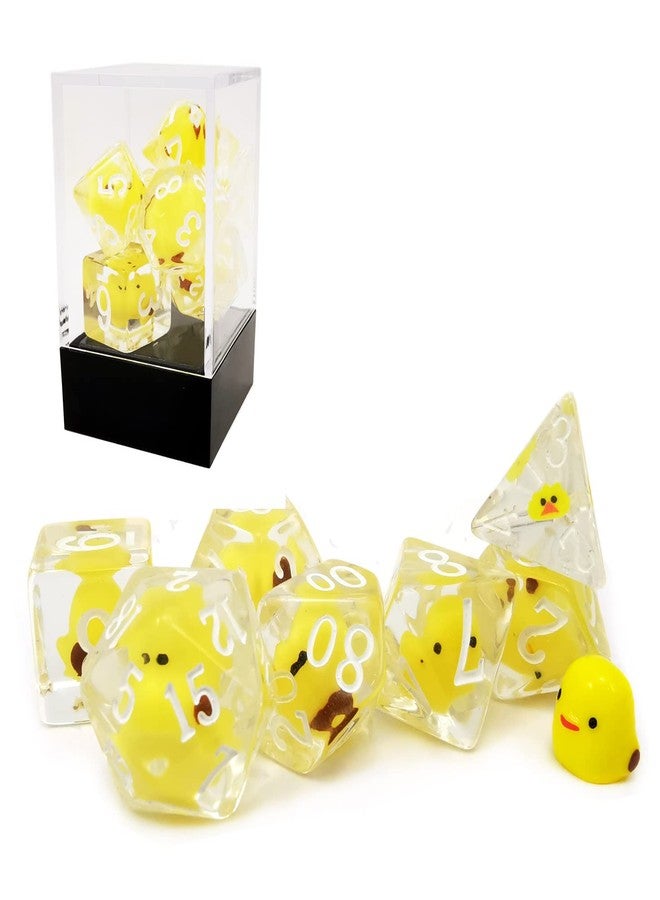 Bescon Yellow Chicken RPG Dice Set of 7, Novelty Chicken Polyhedral Game Dice Set - Image 1