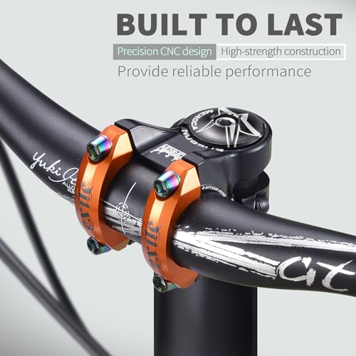 SOFRON 31.8 * 28.6mm Bike Stem, Short MTB Stem, Handlebar Riser for Mountain Bike, 40mm Bicycle Stem, Ultralight CNC Aluminum Alloy, Black-Orange - Image 4