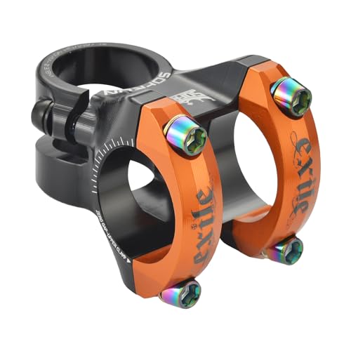 SOFRON 31.8 * 28.6mm Bike Stem, Short MTB Stem, Handlebar Riser for Mountain Bike, 40mm Bicycle Stem, Ultralight CNC Aluminum Alloy, Black-Orange - Image 1