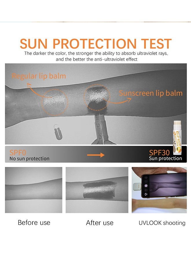 ibcccndc Lip Balm Sunscreen - SPF 30 Banana Sunscreen Lip Balm Vegan and Cruelty Free Broad Spectrum UVA/UVB Lip Care with Aloe and Vitamin E for Moisturized Lips #1  - Image 4