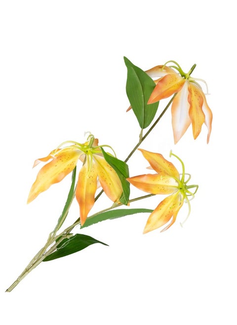Artificial Orange Lily 3 Heads – Realistic Faux Flowers for Vibrant Home, Wedding, and Event Decor