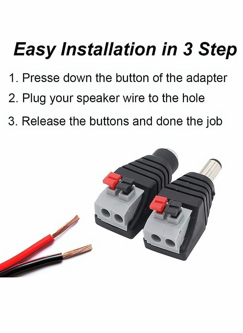 SYOSI - DC Power Connector Plug, Male and Female DC Connector, DC Power Cable Jack Adapter, Power Jack Plug Adapter Socket for CCTV Camera and Led Strip Use , 10 Pairs, 5.5 x 2.1 mm - Image 1