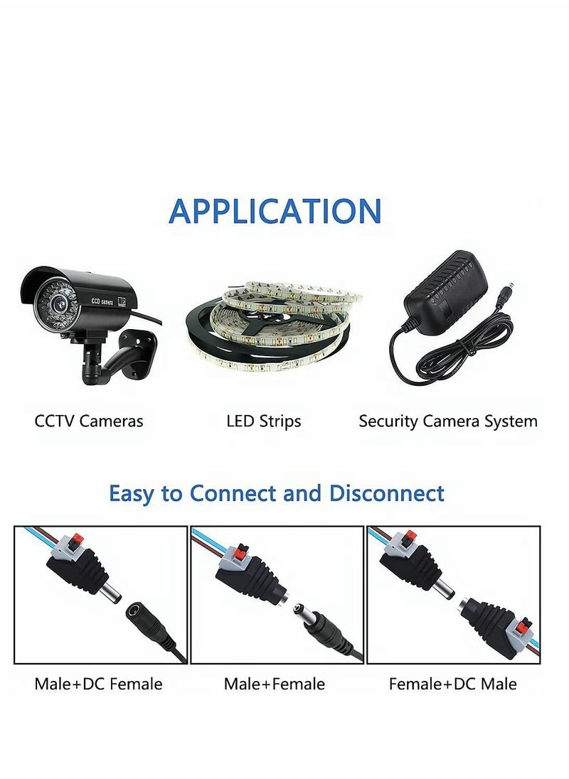 SYOSI - DC Power Connector Plug, Male and Female DC Connector, DC Power Cable Jack Adapter, Power Jack Plug Adapter Socket for CCTV Camera and Led Strip Use , 10 Pairs, 5.5 x 2.1 mm - Image 1