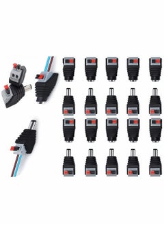 DC Power Connector Plug, Male and Female DC Connector, DC Power Cable Jack Adapter, Power Jack Plug Adapter Socket for CCTV Camera and Led Strip Use , 10 Pairs, 5.5 x 2.1 mm