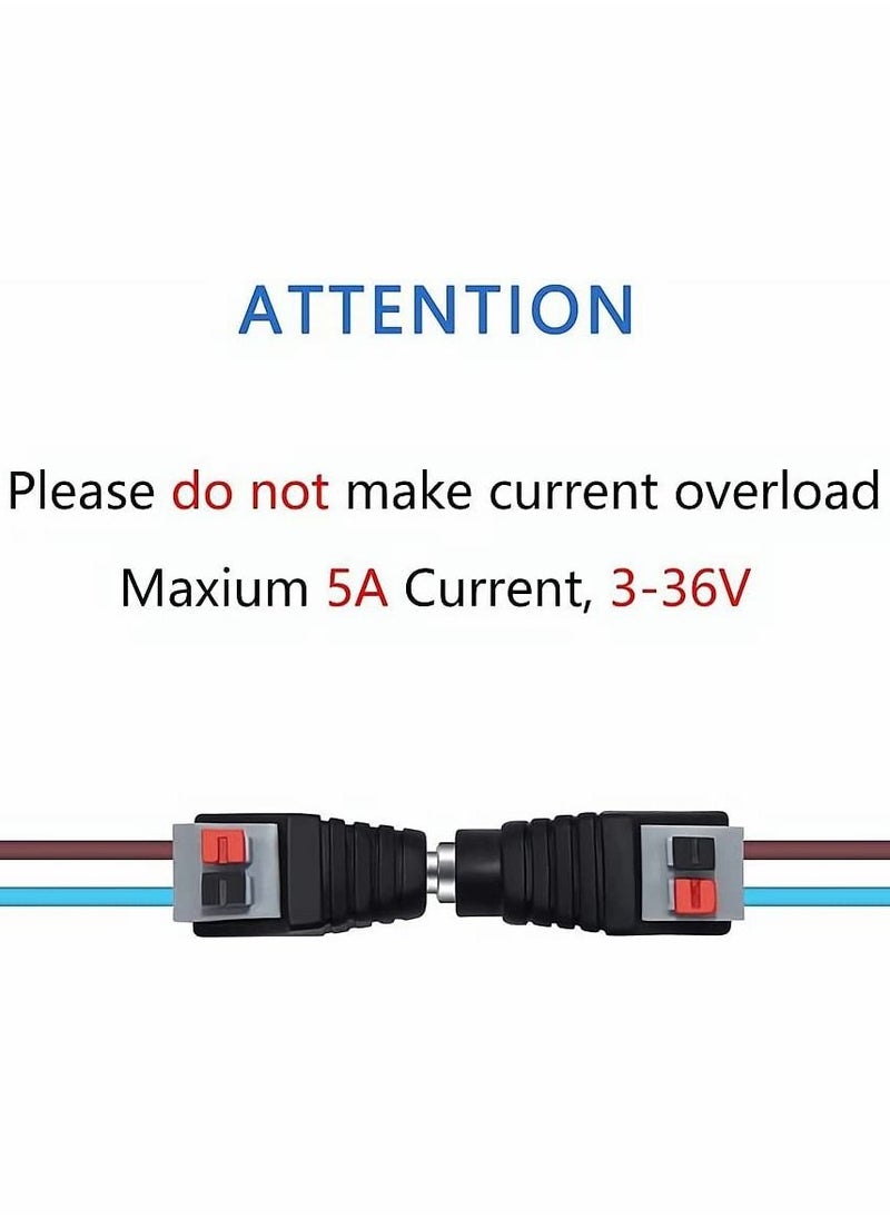 SYOSI - DC Power Connector Plug, Male and Female DC Connector, DC Power Cable Jack Adapter, Power Jack Plug Adapter Socket for CCTV Camera and Led Strip Use , 10 Pairs, 5.5 x 2.1 mm - Image 1