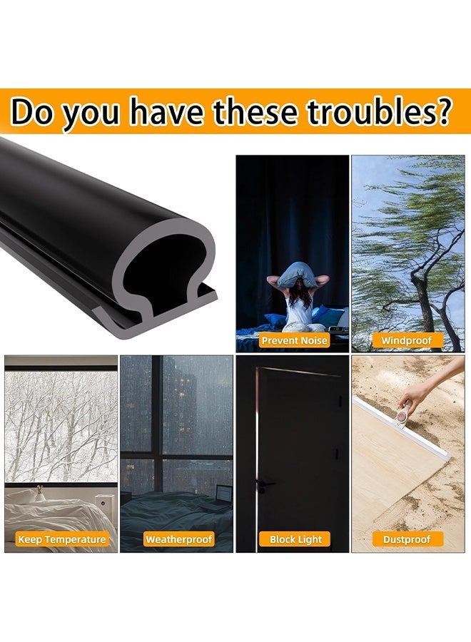 MLADEN 【New Upgrade】Weather Stripping Door Seal Strip, 16M Black D Shape Silicone Door Weather Stripping for Door Frame & Window, SelfAdhesive Weatherstripping Insulation Soundproof Strip, Suit for 4-7mm Gap (16M Black) - Image 5