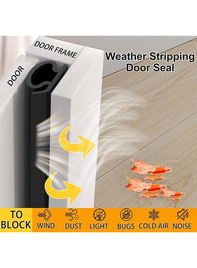 MLADEN 【New Upgrade】Weather Stripping Door Seal Strip, 16M Black D Shape Silicone Door Weather Stripping for Door Frame & Window, SelfAdhesive Weatherstripping Insulation Soundproof Strip, Suit for 4-7mm Gap (16M Black) - Image 3