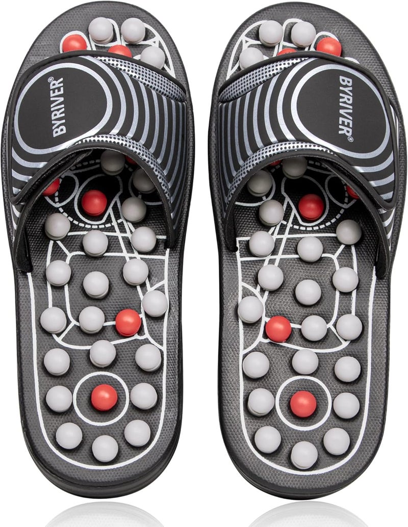 BYRIVER BYRIVER Acupressure Foot Massager Acupoint Stimulation Massage Slippers Shoes Reflexology Sandals Gift for Men Women, Reduce Feet Tension Promote Circulation, Father's Mother's Day Gift(02S) 