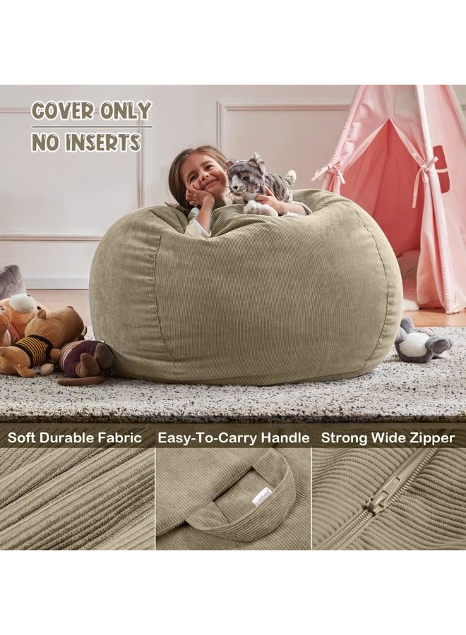 Nobildonna Bean Bag Chair Cover (No Filler) for Kids and Adults,Beanbag Stuffed Animal Storage Without Filling Plush Toys Holder and Organizer Soft Premium Corduroy 200L - Image 3
