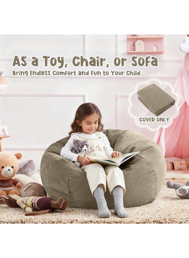Nobildonna Bean Bag Chair Cover (No Filler) for Kids and Adults,Beanbag Stuffed Animal Storage Without Filling Plush Toys Holder and Organizer Soft Premium Corduroy 200L - Image 4