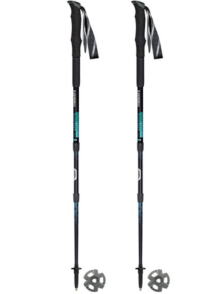 Masters Trekking Poles Sherpa (Black/Blue) – AluTech 7075 Aluminum Hiking Poles, Adjustable 110–140 cm (65 cm Collapsed), SBS Lock System, Carbide Tips, Lightweight 262g, Extended Palmo Long Grip, Durable Trekking Poles for Hiking & Outdoor Adventure