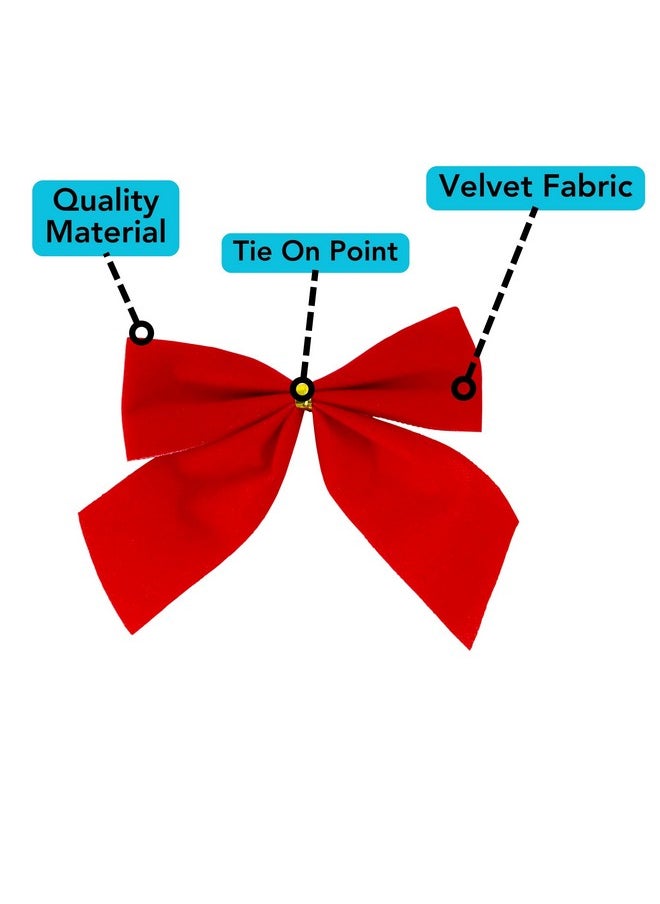 Iconikal Mini Small Velvet Bows, Red, 3.5 X 3.5-Inch, 72-Pack  - Image 5
