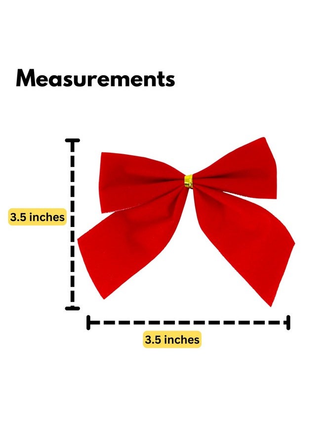 Iconikal Mini Small Velvet Bows, Red, 3.5 X 3.5-Inch, 72-Pack  - Image 4