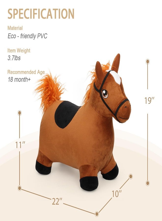 INPANY Bouncy Horse Toys for 2 Year Old Boy, Toddler Plush Bouncing Farm Animals, Inflatable Hopper, Jumping bounce Horse, Kid Ride on Rubber Bouncer, Outdoor Indoor Baby Birthday Gift for 3 4 Yr Girl - Image 2