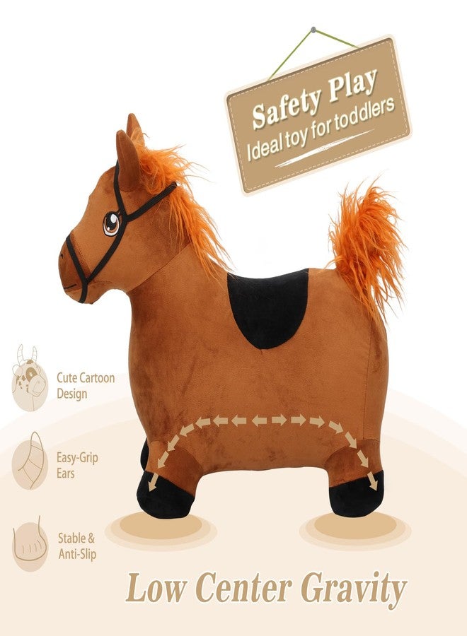 INPANY Bouncy Horse Toys for 2 Year Old Boy, Toddler Plush Bouncing Farm Animals, Inflatable Hopper, Jumping bounce Horse, Kid Ride on Rubber Bouncer, Outdoor Indoor Baby Birthday Gift for 3 4 Yr Girl - Image 4