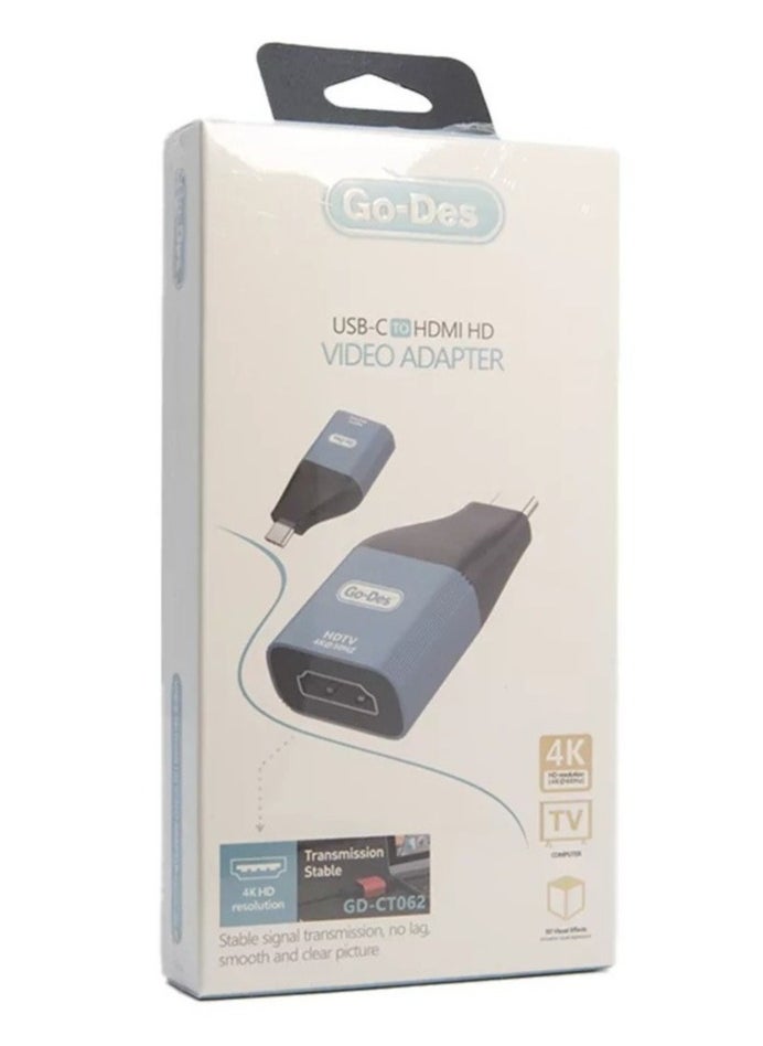 GO-DES Go-Des USB-C to HDMI HD Video Adapter GD-CT062 – Connect Your USB-C Devices to HDMI Displays with Ease  - Image 3