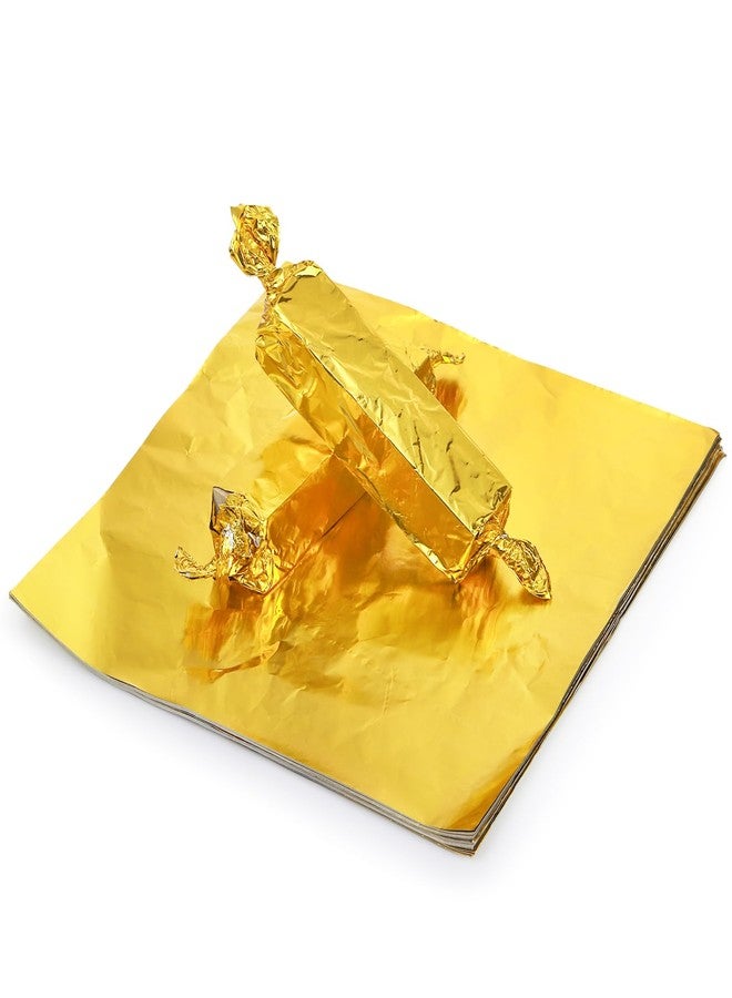 Dicunoy 300 PCS Gold Foil Candy Wrappers, 8x8 inch Large Aluminium Foil Chocolate Wrappers for Caramels, Square DIY Candies Packaging for Tea, Christmas, Easter, Thanksgiving Day, Party - Image 4