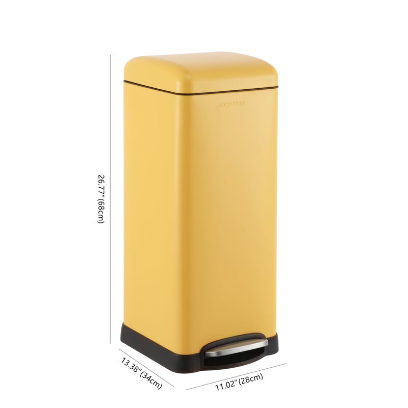 happimess HPM1007K Betty Retro 8-Gallon Step-Open Trash Can, Daffodil Yellow with Soft-Close Lid, Fingerprint Resistant, Modern, Minimalistic for Home, Kitchen, Laundry Room, Office, Bedroom, Bathroom - Image 3