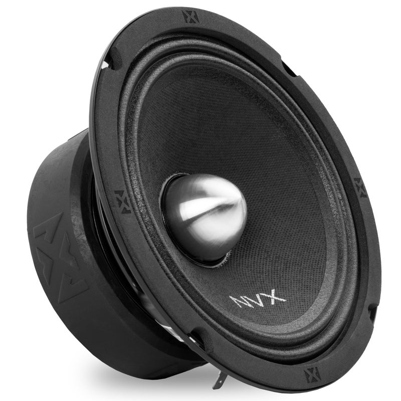 NVXÂ® VPRO65BM 6.5" Premium Loudspeaker, 400W Max, 200W RMS, 4-Ohm, 1.5" Voice Coil, Pro Audio Midrange with Bullet Aluminum Phase Plug, Easy to Install in Cars/Trucks/Doors (1-Speaker) - Image 1