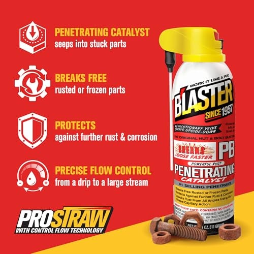blaster بلاستر PB بلاستر رذاذ زيت الاختراق، عبوة 11 أونصة من 12 - رذاذ منع الصدأ - يفك البراغي الصدئة - مضاد للتآكل - Image 3