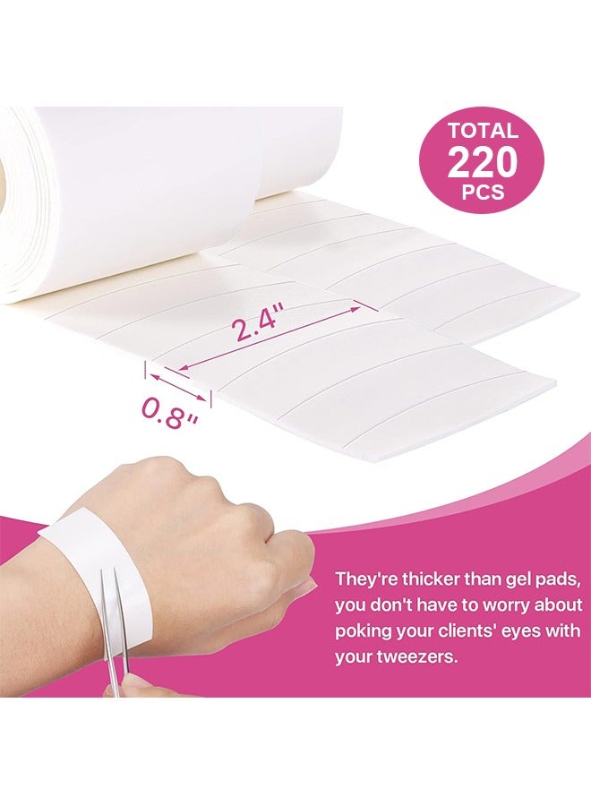 220 قطعة رغوة العين منصات الرموش التمديدات ، 2 لفات قبل قطع الشريط رغوة الطبية ، تحت منصات العين ، لوازم تمديد رمش ، أدوات التجميل لينت الحرة هيبوالرجينيك لا اللاتكس للماء - Image 2