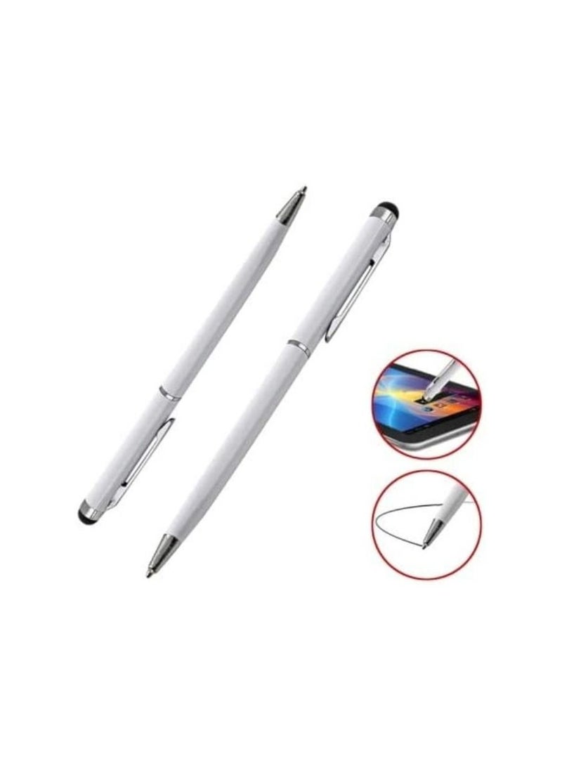 Touch Pen For Smart Devices 2 In 1 White (1Pc) - Image 1