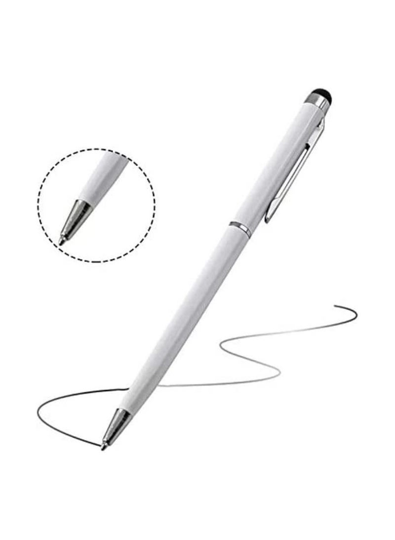 Touch Pen For Smart Devices 2 In 1 White (1Pc) - Image 2