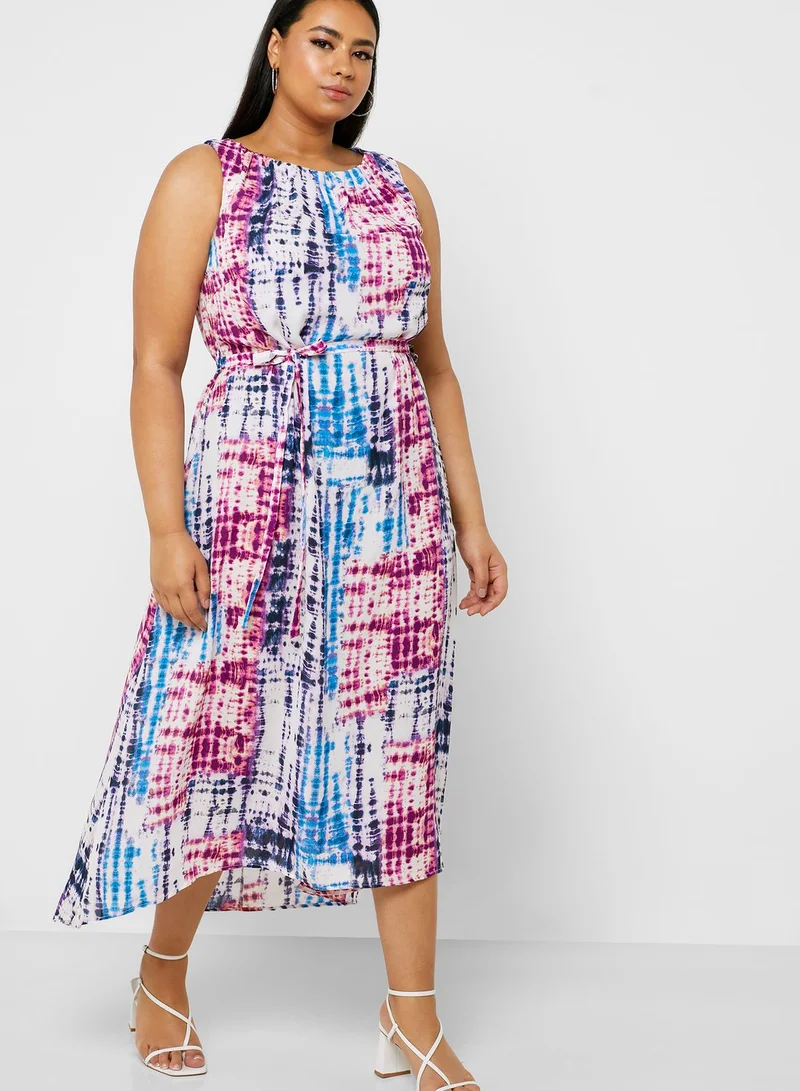 EVANS Tie Dye Sleeveless Midi Dress