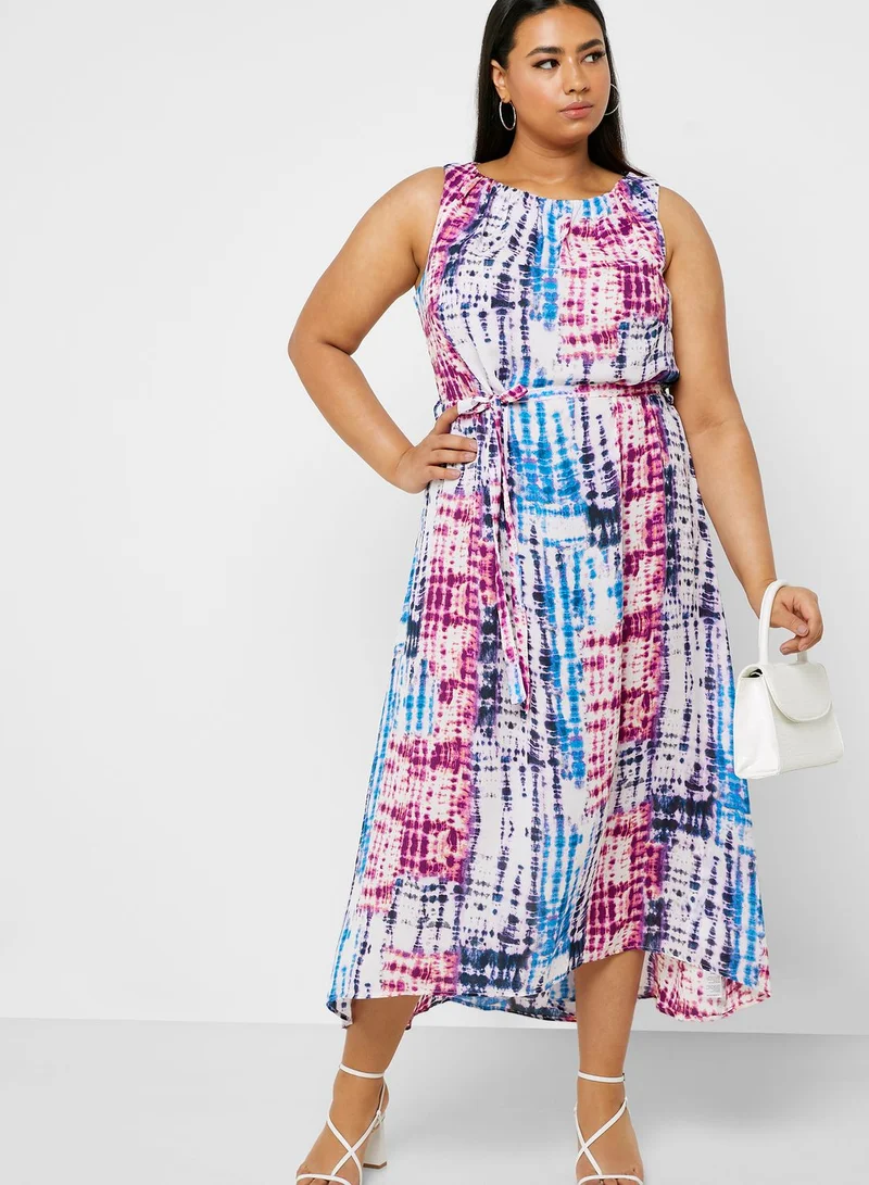 EVANS Tie Dye Sleeveless Midi Dress