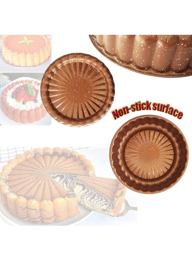 DIOTTI Round Nonstick Tart & Cake Pan, 25cm Quiche Baking Pan with Granite Coating, Die-Cast Aluminum Bakeware for Pies, Desserts & Charlotte Cakes - Image 5