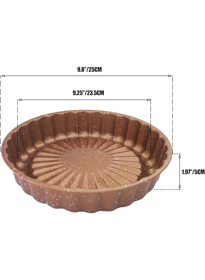 DIOTTI Round Nonstick Tart & Cake Pan, 25cm Quiche Baking Pan with Granite Coating, Die-Cast Aluminum Bakeware for Pies, Desserts & Charlotte Cakes - Image 4