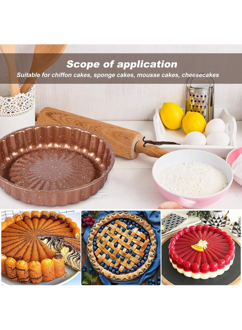 DIOTTI Round Nonstick Tart & Cake Pan, 25cm Quiche Baking Pan with Granite Coating, Die-Cast Aluminum Bakeware for Pies, Desserts & Charlotte Cakes - Image 3