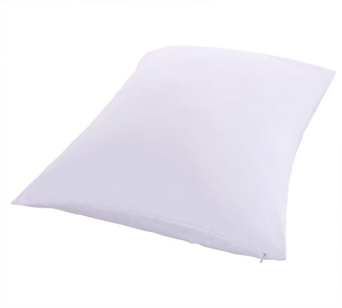 2 PILLOW PROTECTORS ZIPPERED HYPOALLERGENIC DOWN PROOF PILLOW COVERS 400 THREADCOUNT 100 COTTON PILLOW PROTECTOR WHITE KING SIZE