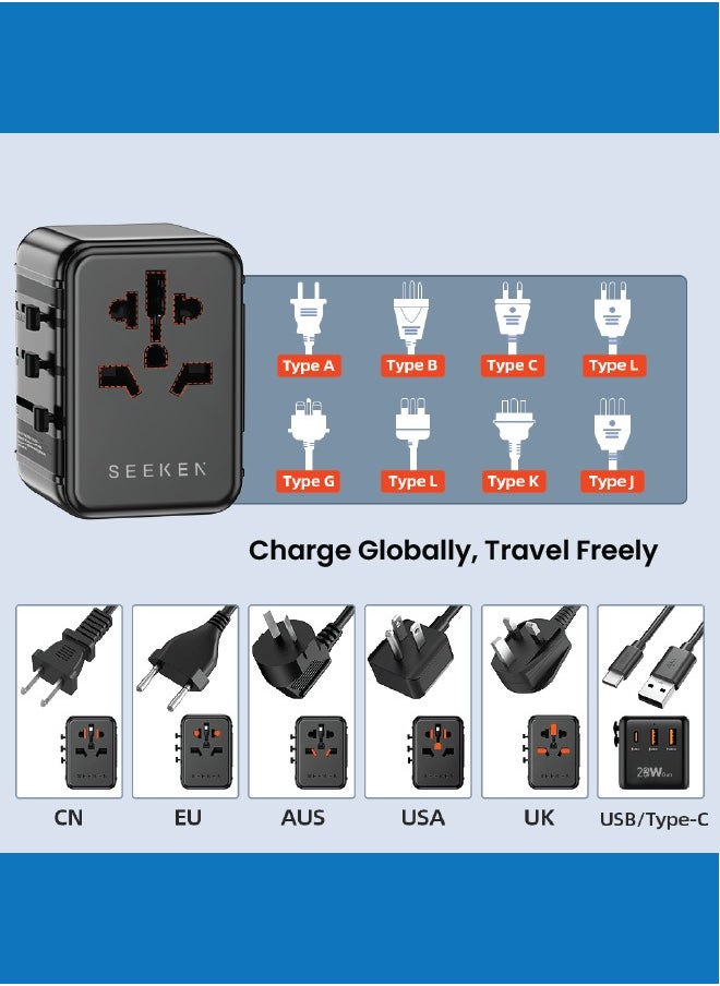 Seeken SEEKEN 20W GAN Travel Adapter Mobile Charger- Black | Multi-Device Charging | Portable Charger | Campatible with Iphone and Samsung | Wall Charger | Premium Design | High Quality.  - Image 4