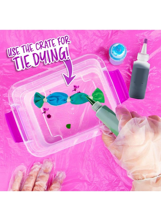 Fashion Angels - Tie Dye Kit Neon Tie Dye Hair Accessories Kit Non Toxic Dyes Complete Set With Scrunchies Headband Gloves Elastic Bands And Storage Bin - Image 1