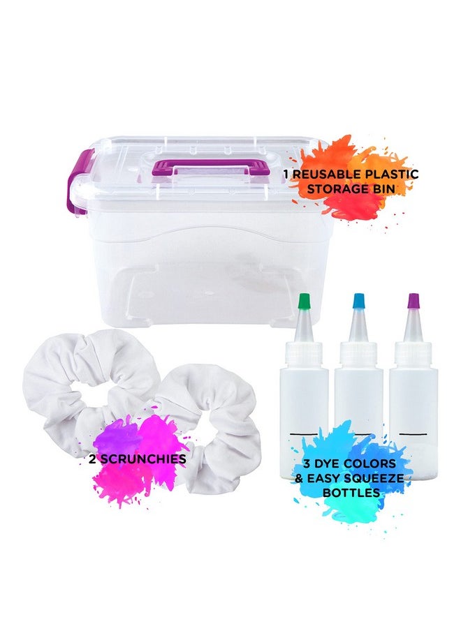 Fashion Angels - Tie Dye Kit Neon Tie Dye Hair Accessories Kit Non Toxic Dyes Complete Set With Scrunchies Headband Gloves Elastic Bands And Storage Bin - Image 1