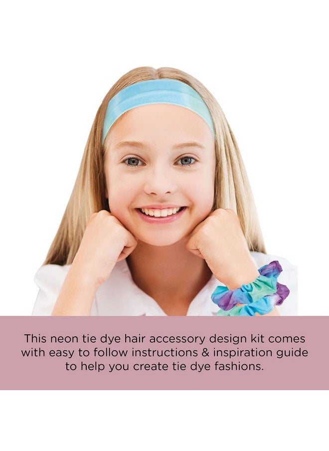 Fashion Angels - Tie Dye Kit Neon Tie Dye Hair Accessories Kit Non Toxic Dyes Complete Set With Scrunchies Headband Gloves Elastic Bands And Storage Bin - Image 1