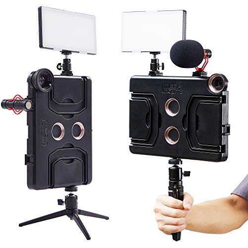 Velikon MegaMount Multimedia Rig Case Stabilizer for Apple iPad Pro 12.9" Latest 2021-22 5th Gen M1 2020 4th GEN and 2018 3rd Gen Attach Lenses Lights Mics for Video Recording. Mounts on Tripods and Monopods - Image 3