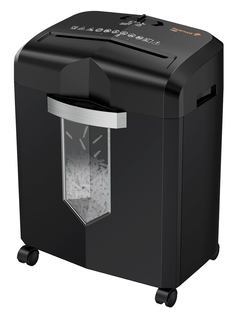 bonsaii Bonsaii Micro Cut Paper Shredder 5.5 Gal Home Office Heavy Duty Shredder for Credit Card, Staple, Clip with Transparent WindowC266-B, 20 Minutes Version  - Image 1
