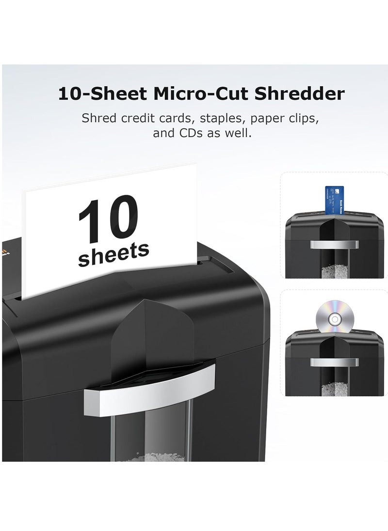 bonsaii Bonsaii Micro Cut Paper Shredder 5.5 Gal Home Office Heavy Duty Shredder for Credit Card, Staple, Clip with Transparent WindowC266-B, 20 Minutes Version  - Image 2
