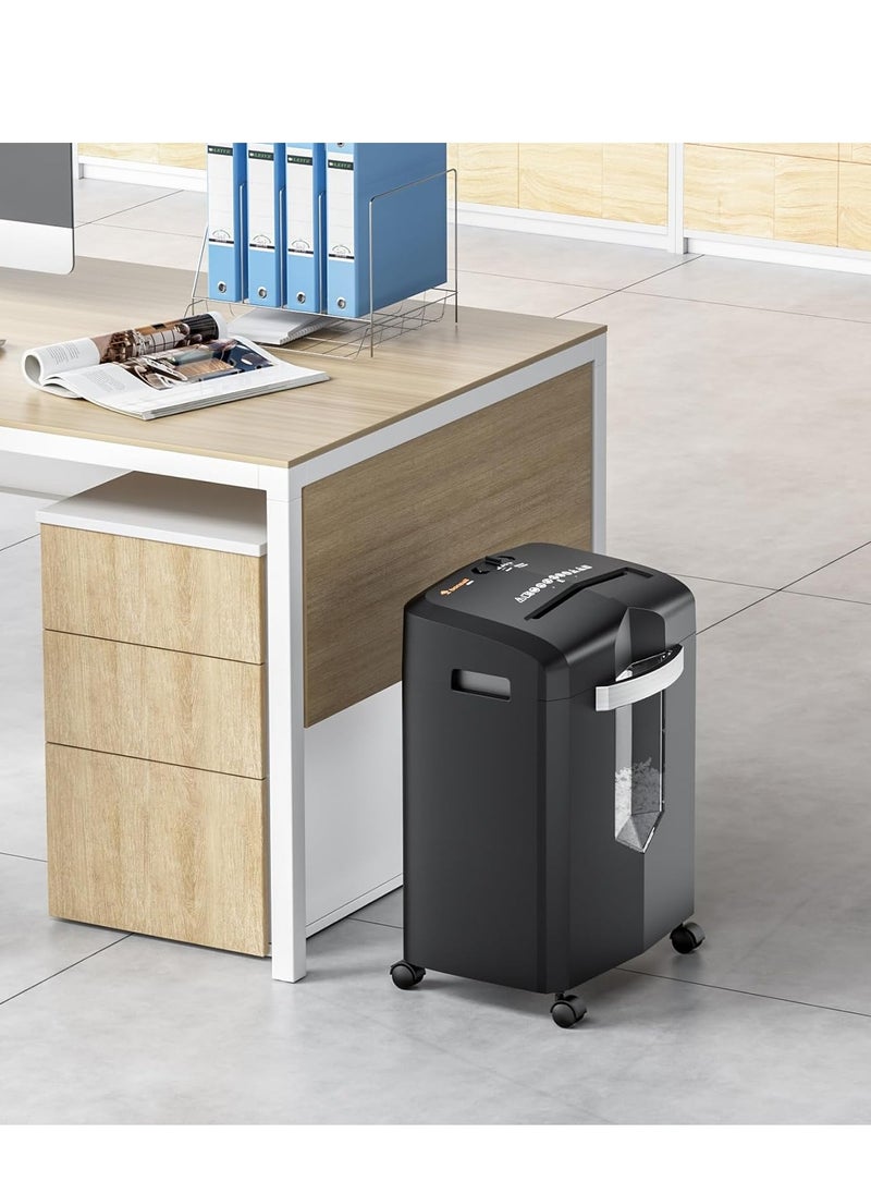 bonsaii Bonsaii Micro Cut Paper Shredder 5.5 Gal Home Office Heavy Duty Shredder for Credit Card, Staple, Clip with Transparent WindowC266-B, 20 Minutes Version  - Image 3