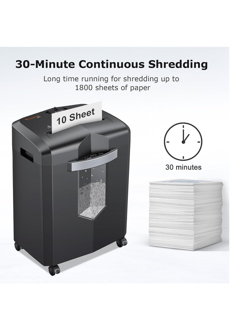 bonsaii Bonsaii Micro Cut Paper Shredder 5.5 Gal Home Office Heavy Duty Shredder for Credit Card, Staple, Clip with Transparent WindowC266-B, 20 Minutes Version  - Image 5