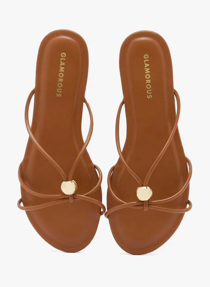 Glamorous BROWN Multi Straps Flat Sandals for Women | Best Price UAE
