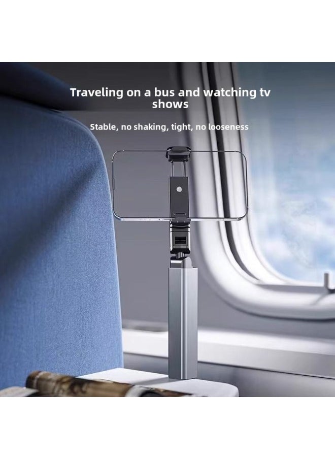 Aluminum Alloy Portable Foldable Mobile Phone Stand For Travel Home Use On Plane Or High Speed Train Retractable Rotatable Storage Clip Support-Color:-Deep Space Grey-[Metal Travel Bracket]] - Image 3
