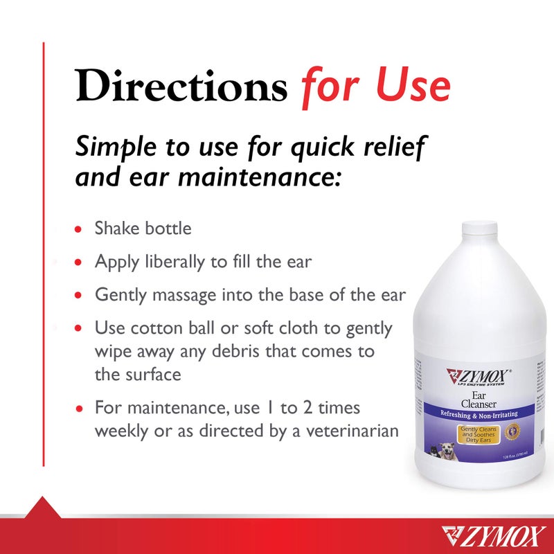 Zymox Ear Cleanser Solution for Dogs and Cats, 1 Gallon - Image 5